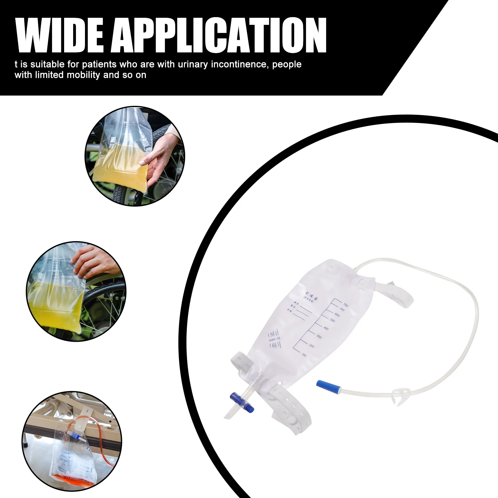 

Disposable 750ML Urinary Catheter Bag PVC Anti reflux Long Catheter Leg Bag for Men Patients Postoperation Drainage