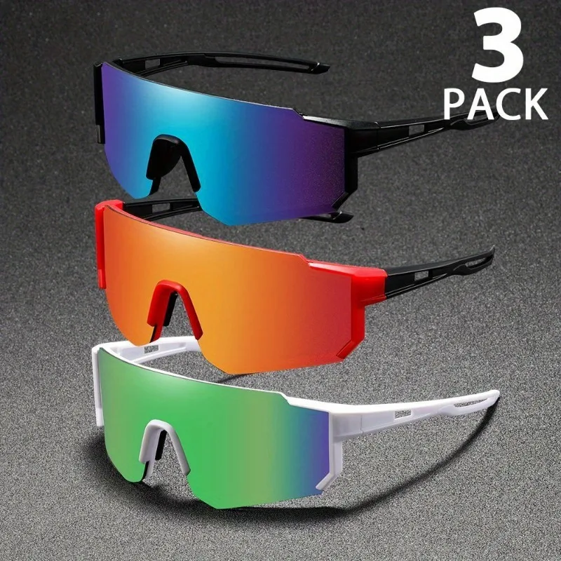 مجموعة مكونة من 3 قطع من النظارات العصرية، تصميم للجنسين، ألوان متعددة للاختيار من بينها، مريحة في الارتداء