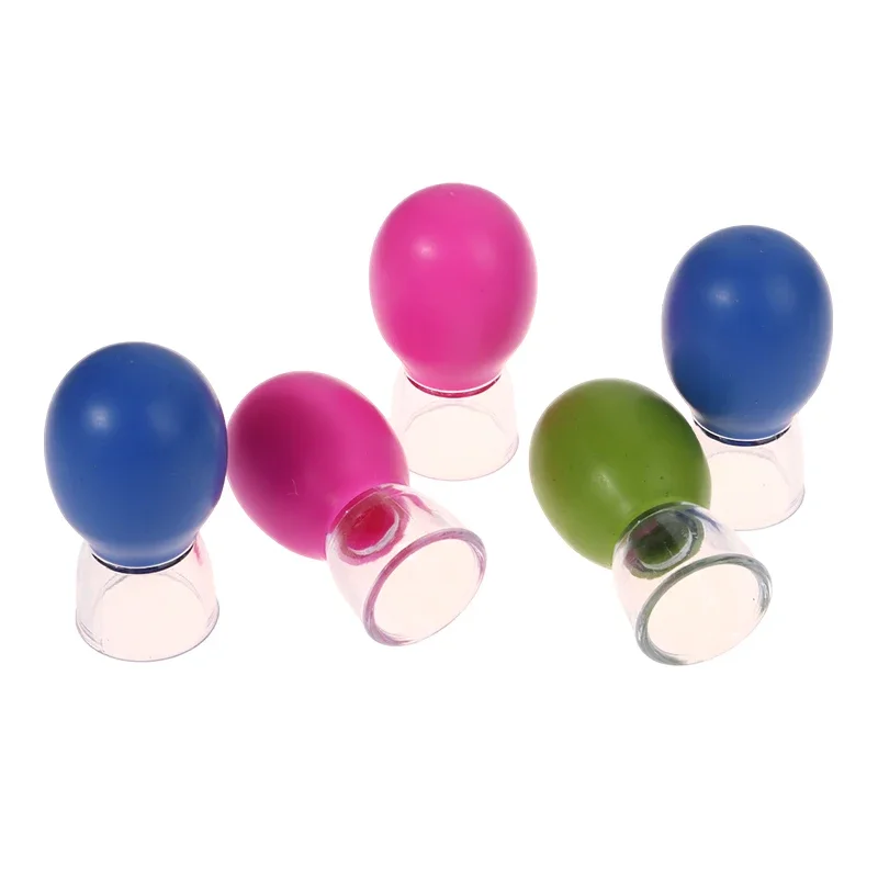 바디 페이스 넥 아이 마사지기 진공 탱크 바디 페이셜 케어, 안티 에이징 뷰티 도구에 대한 5Pcs 실리콘 부항 마사지 컵