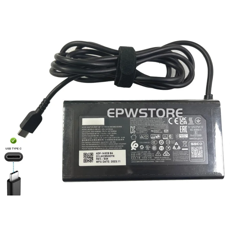 20V 140W Type-C AC Adapter For Lenovo IdeaPad Pro 5 14AHP9 14IRH8 Power Supply