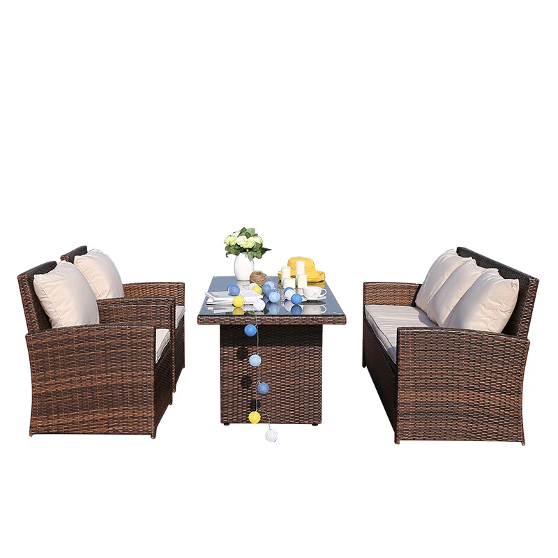 Outdoor High Quality Furniture Modern Luxury Modern Outdoor Sofa Sets Garden  Table Patio Outdoor Sofa 5 Pcs Garden Set