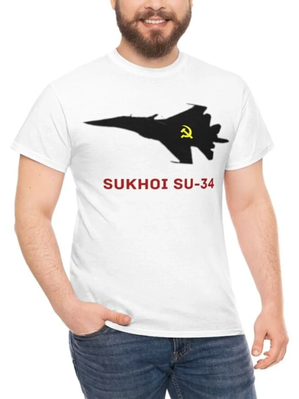 

Sukhoi Su-34 Russia Aircraft Men T-Shirt USSR Russian Air Force TShirt Short Sleeve Casual Cotton O-Neck Summer T Shirt