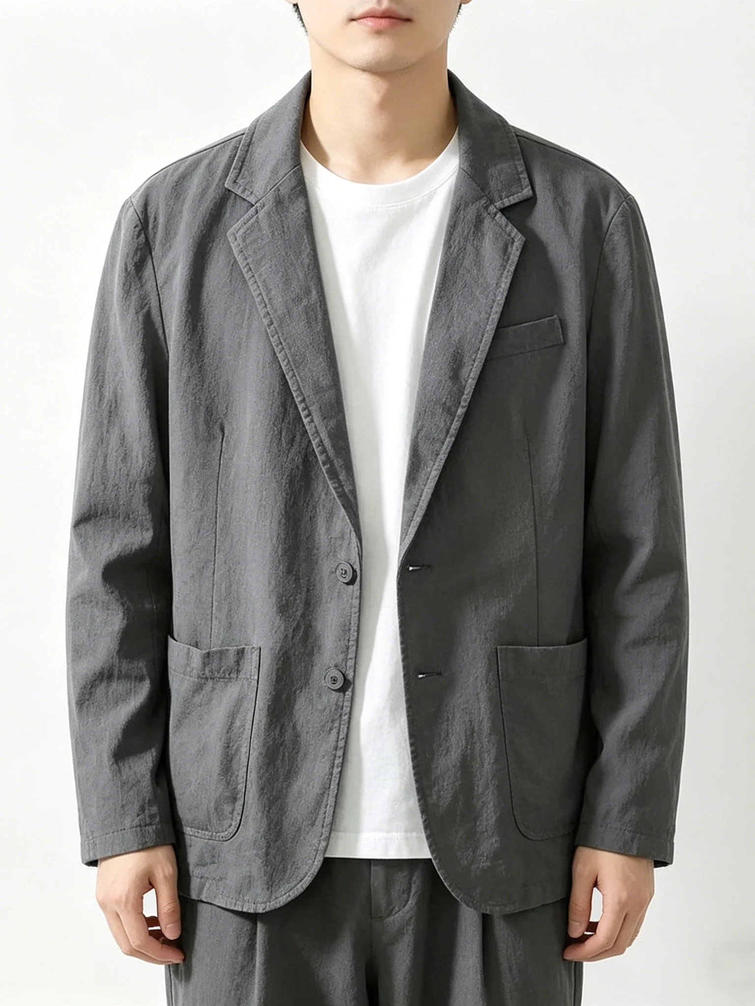 

Casual Cotton Linen Men's Business Suit Lightweight Breathable Commuting Spring Summer New Chinese Style Coat for Men