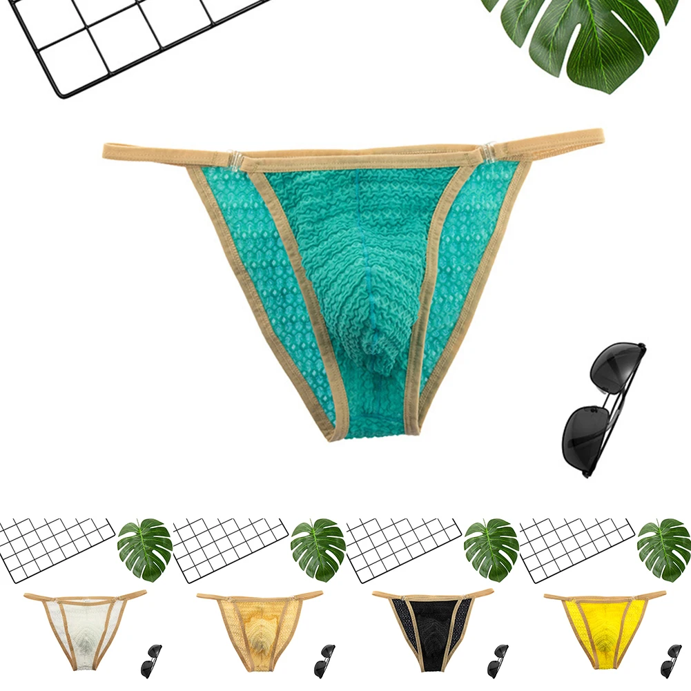 Hot Sexy Mens Nylon String Homme Sissy Briefs Cool Low-rise Underwear Bikini Pouch Panties Lingerie Мужские Стринги