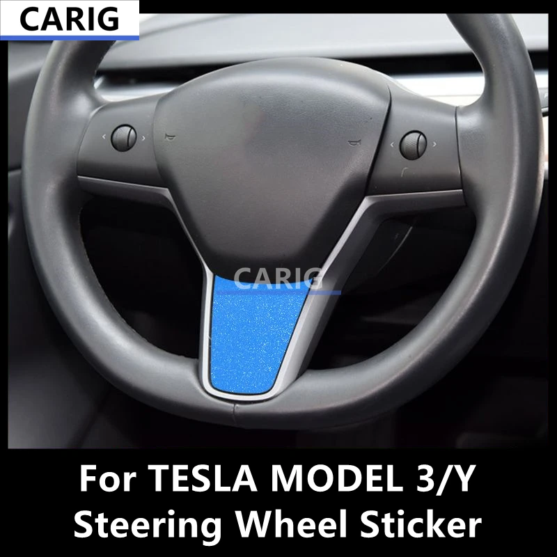 

For TESLA MODEL 3/Y Steering Wheel Sticker Modified Carbon Fiber Interior Car Film Accessories Modification