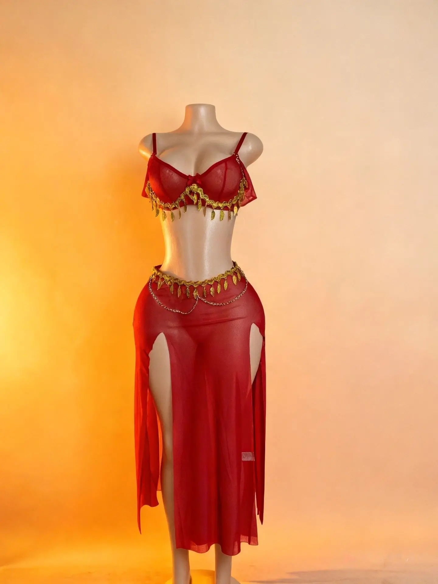 Women Retro Exotic Sheer Mesh Dance Outfit Slim Elegant Night Costume For Party Stage Dating Honeymoon Daily Romantic Loungewear view 5