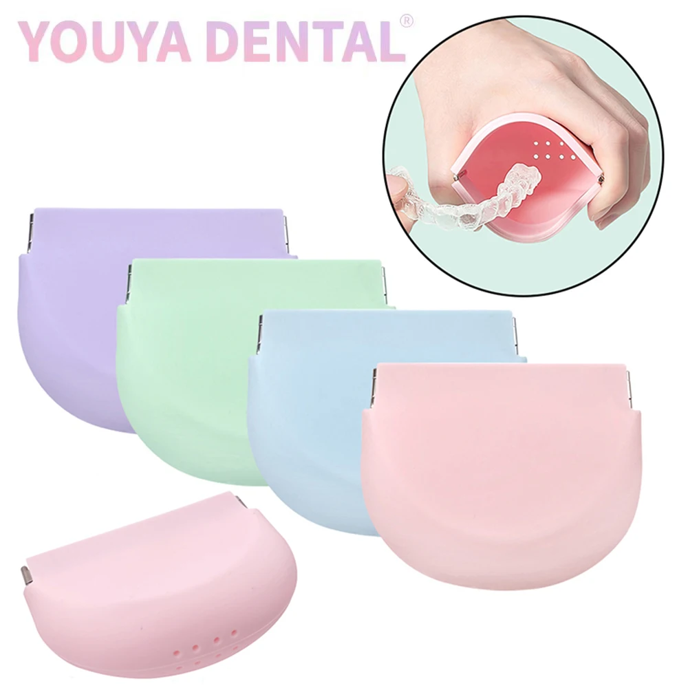 

Silicone Denture Box Retainer Storage Box Braces Container Denture Box Ultrathin Soft Denture Box Travel Braces Container Holder