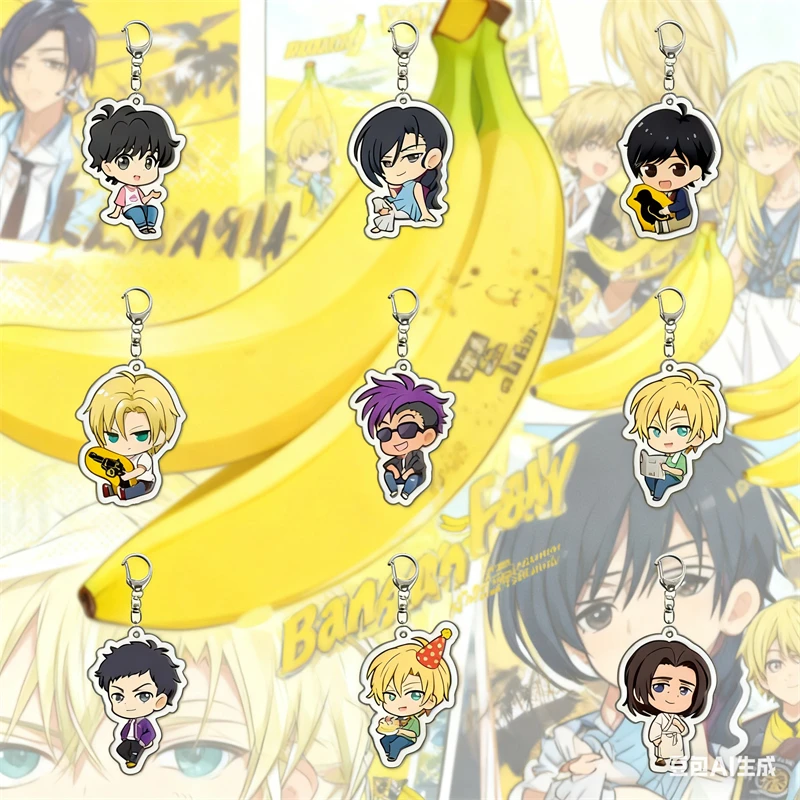 Anime Banana Fish acrílico lindo soporte Ash Lynx figura insignia joyería llavero bolsa coche colgante llavero regalos de recuerdo 6CM