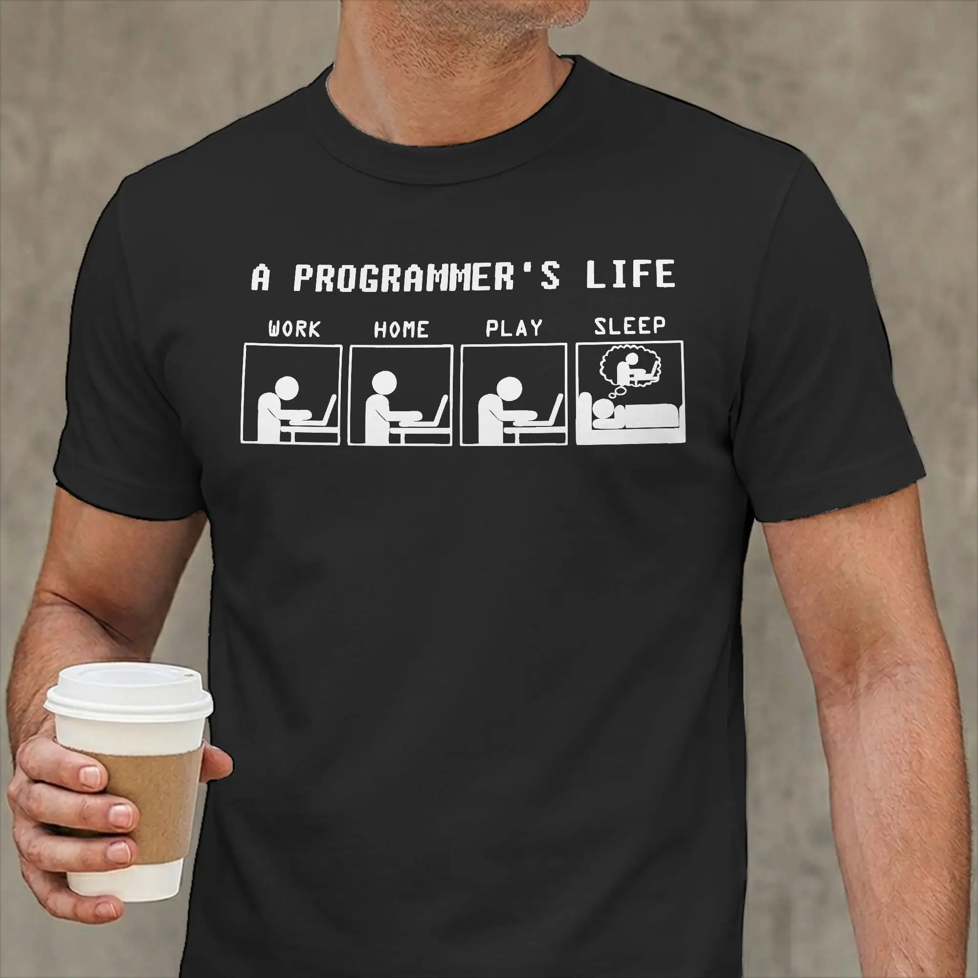 Men's Programmer Programming Developer T Shirts Cotton Clothing Vintage Short Sleeve Round Collar Tee Shirt Plus Size T-Shirts
