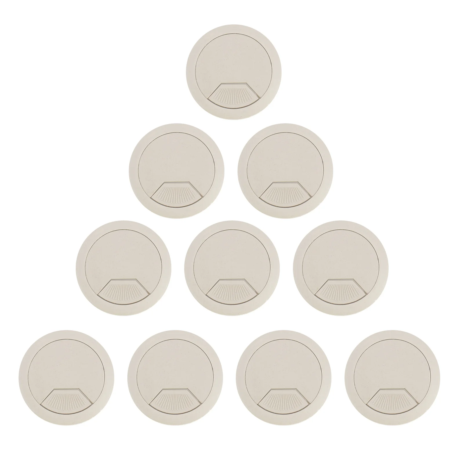 10Pcs Office Desk Grommet Round Cable Hole Cover 53mm Plastic Rotatable Cable Cover for Computer Home Hotel Bank Office