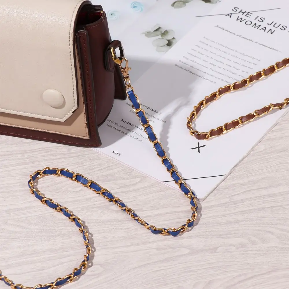 120CM PU Leather+Metal Chain Woman Leather Strap For Handbag Shoulder Bag Strap For Women Fashion Bag Crossbody Bag