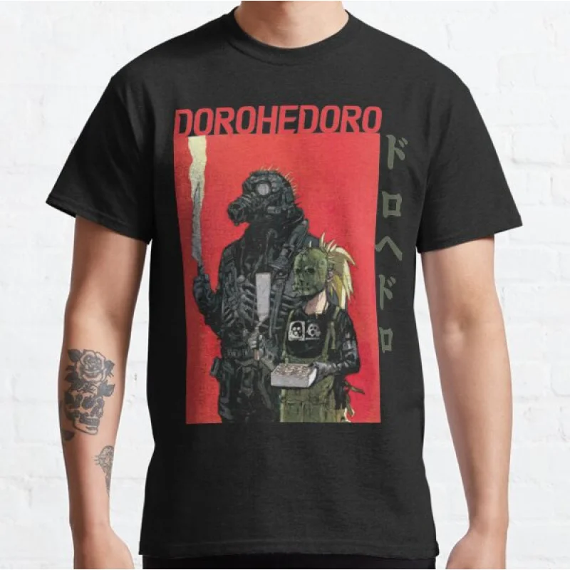 

0405 Manga Dorohedoro caiman Anime T shirt kaiman Manga Men's print Graphic Tee Shirt 100% cotton Y2K clothes All size tops