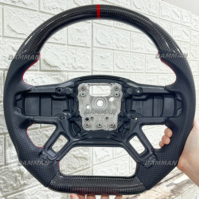 Carbon Fiber Car Steering Wheel For Land Rover Defender 2020-2024 Perforated Leather Steering Wheel Modification Car Accessories