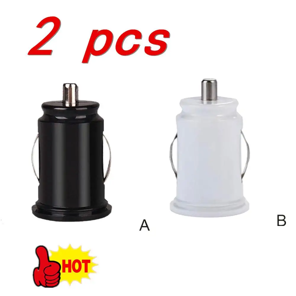 2 PcsDual USB Car Charger 2.4A 5V 2 Port Cigarette Lighter USB Power Adapter Fast Charging Car Phone Charger For All Smart Phone