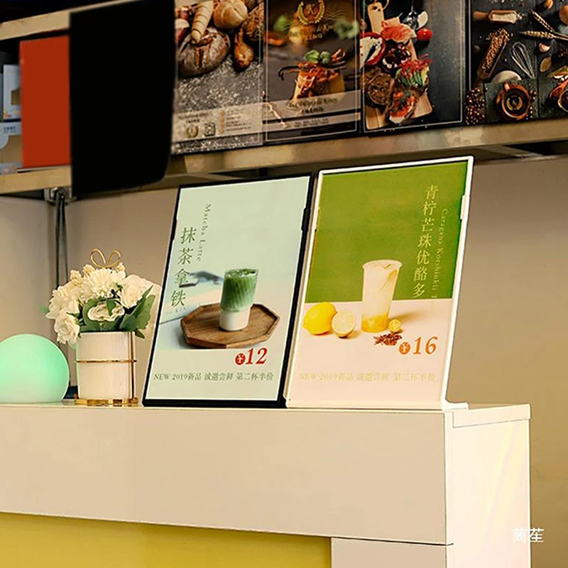 Acrylic Table Card Display Board A4/5/6 L-Shaped Table Sign Price Card Billboard Stand Picture Poster Art Display Frame Empty