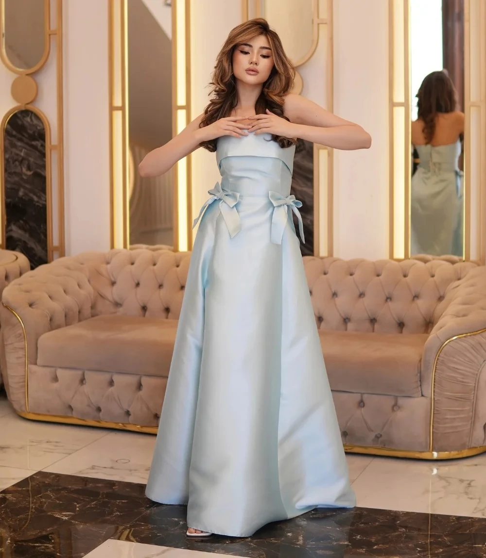 

Formal Strapless Long Bespoke Occasion Gown Evening Dresses Pastrol Unisex Jersey Retro Dubai Saudi Arabic Prom Customized