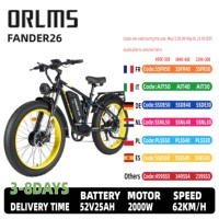 ORLMS FINDER26 Electric Mountain Bike 1000W*2W Motor 52V 25AH Battery E-bike  26 Inch Tire All Terrain Off-Road Electric Bicycle
