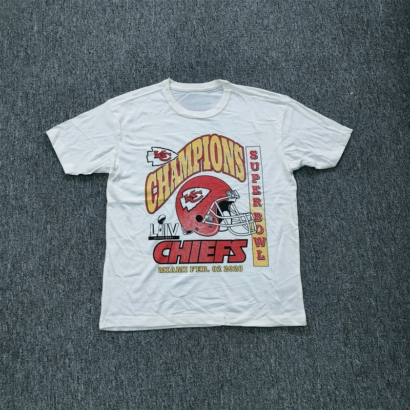 T-shirt stampata rugby in puro cotone di marca sportiva di moda NF L T-shirt estiva girocollo allentata casual manica pura unisex all'ingrosso