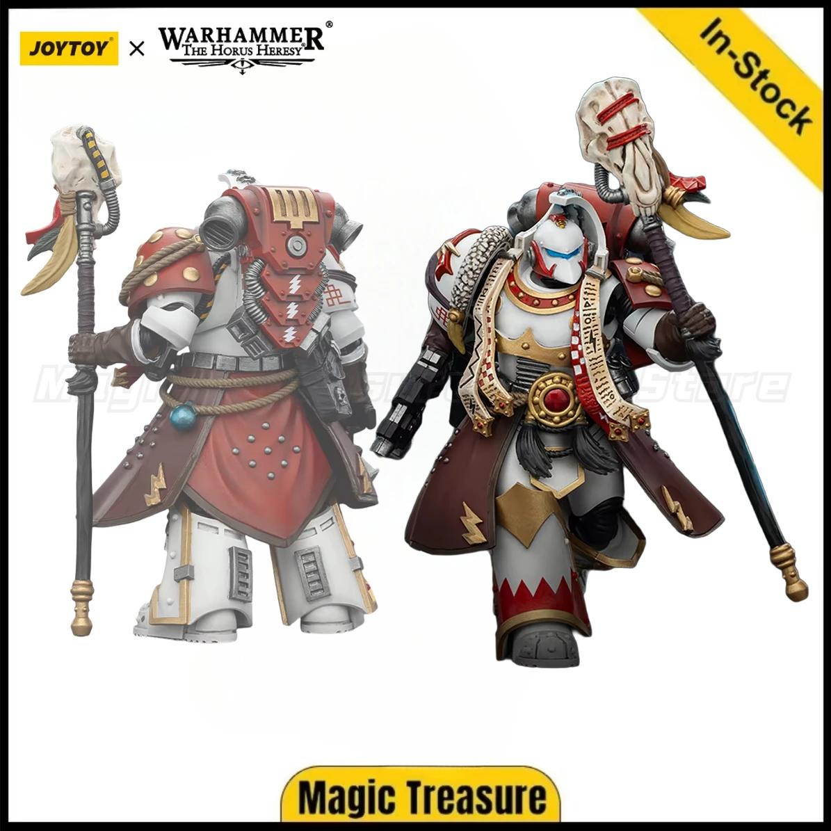 

【Same day deli】JOYTOY 40K White Scars White Scars Stormseer Consul with Force Staff and Bolt Pistol 1/18 Action Figure