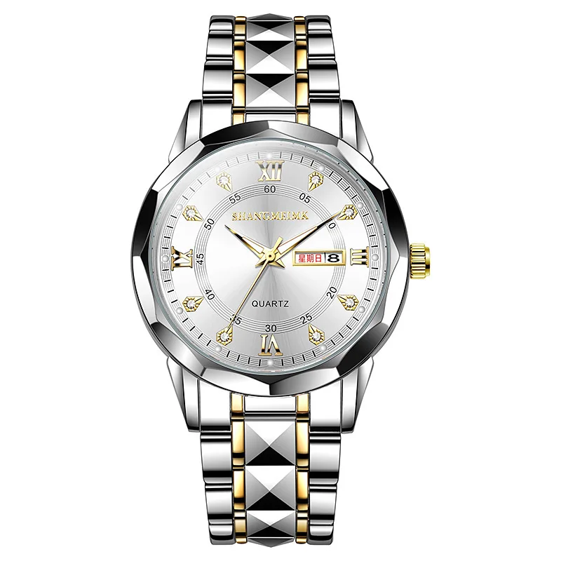 -Jam Tangan Quartz Pria, Casing Tali dan Kalender Batu Permata - Jam Tangan Pria yang Modis