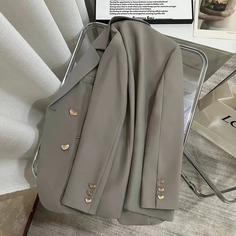 

Блейзеры женский летний женский костюм белый минималистичный двубортный деловой клетчатый костюм облегающий французский текстурированный стильный для поездок на работу