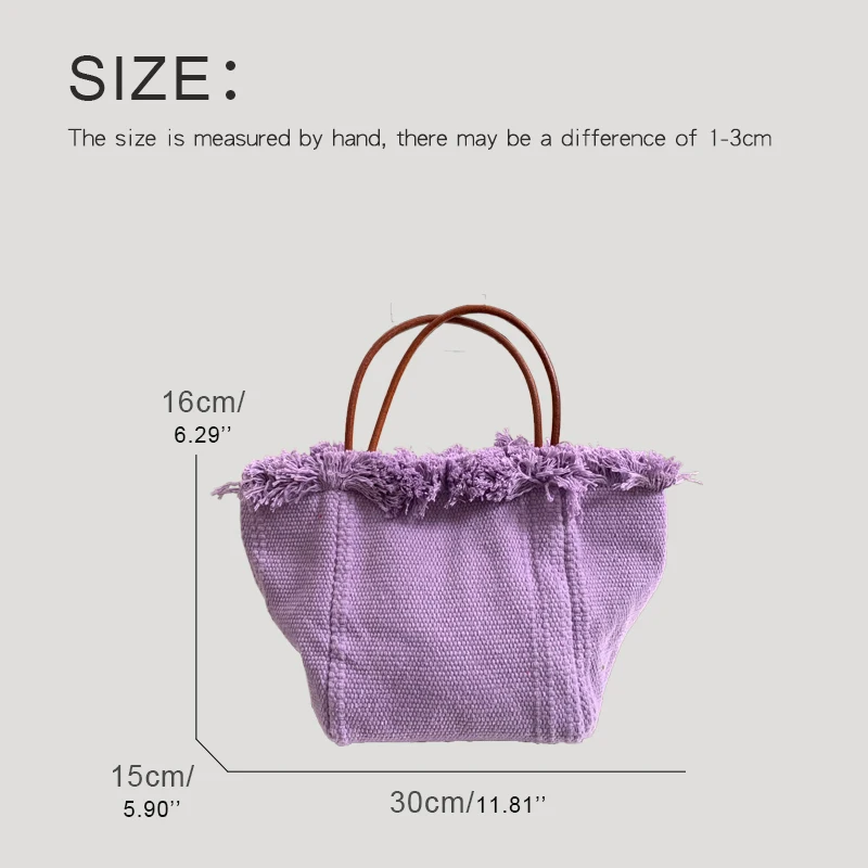 Fashion Bucket Bags For Women Luxury Designer Handbags And Purses 2023 New In Cotton Rivet Tassel Decoration Small Messenger Bag