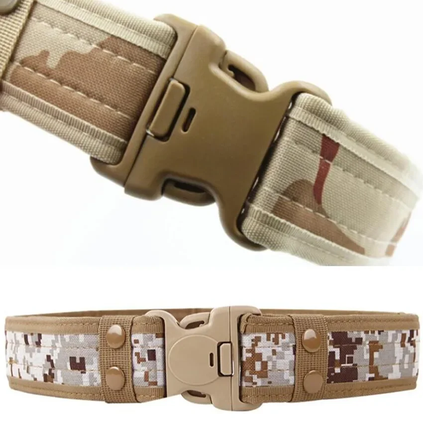 Mens Tactical Battle Belt Military Nylon Belts Outdoor Multifunctional Training Waistband High Quality Camouflage Waist Strap