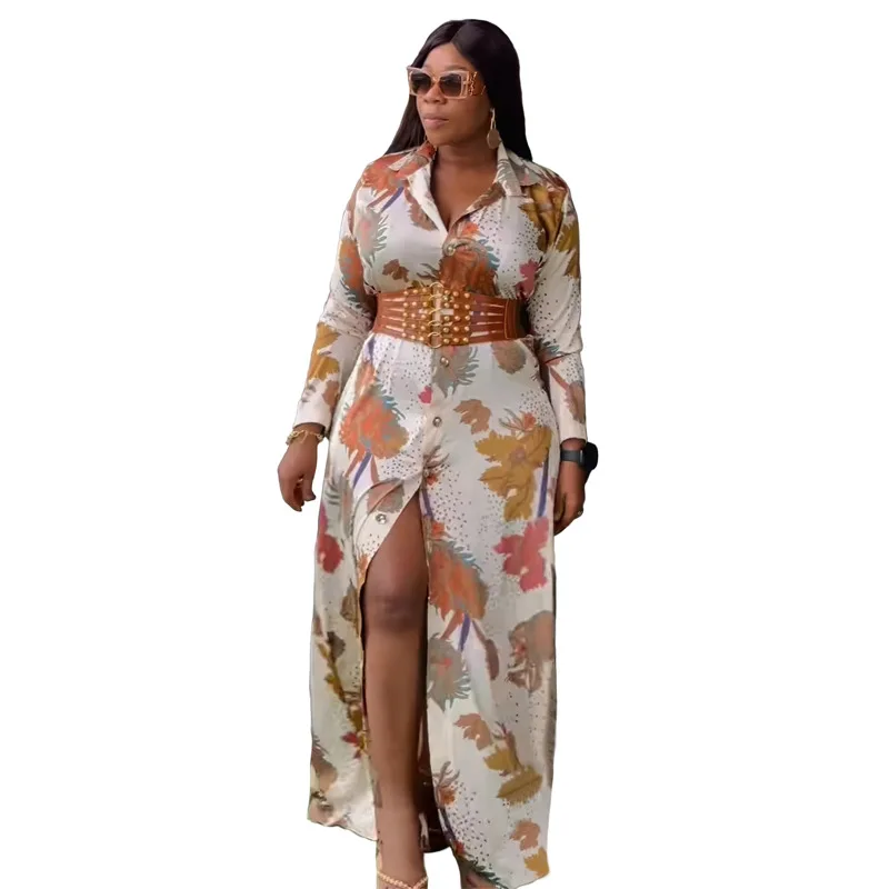 Vestidos de noche de fiesta africanos para mujer, elegante vestido africano de manga larga con estampado de talla grande, ropa Dashiki africana, otoño