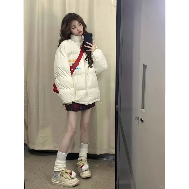 

Parka K Pop Womens Florals Pattern Outercoat Woman'S Fashion Outwears Trench O-Neck Stain-Resistant Coating Lady Collared Ladies