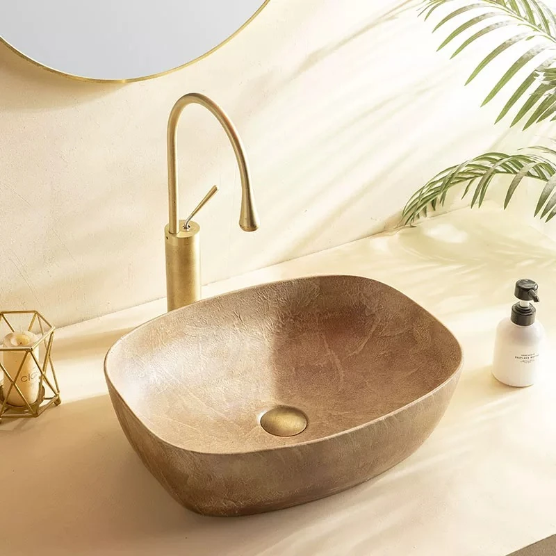 High End Washhand Stand Outdoor Faucets and Sinks Rust Proof Bathroom Fixture Heat Proof Top mount Sink Bathroom Washbasins