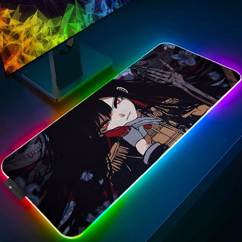 

LED Mouse Pad Gaming Dywan Gamer Keyboard Pad Anime Sexy Girl Extended Desk Mat RGB Luminous Table Carpet Mousepad For Computer