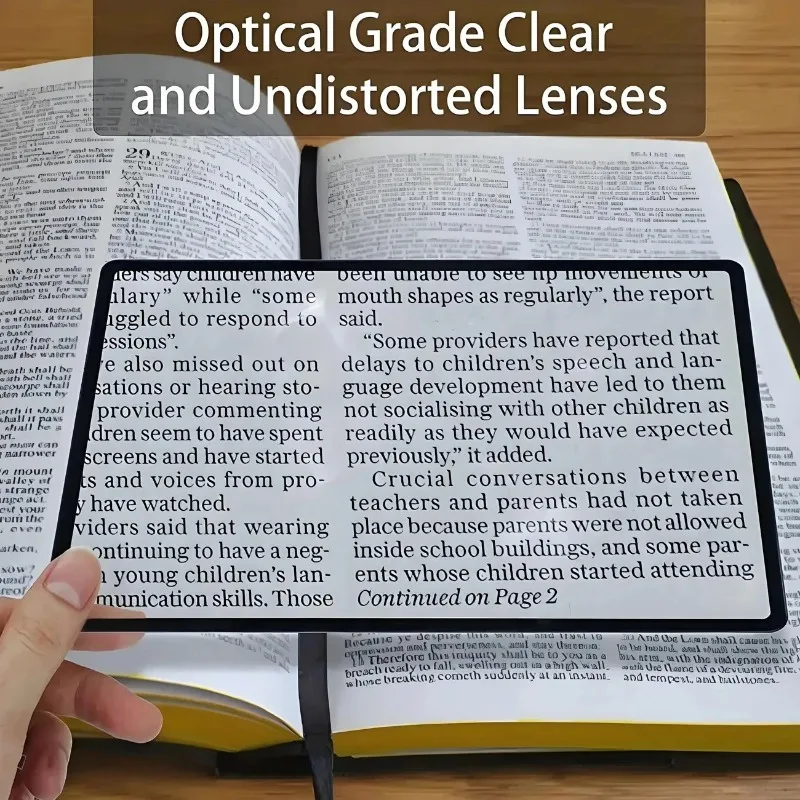 Full Page Large Sheet Magnifier Magnifying Glass Reading Aid Glass Page Magnifying Lens Reading Magnifier