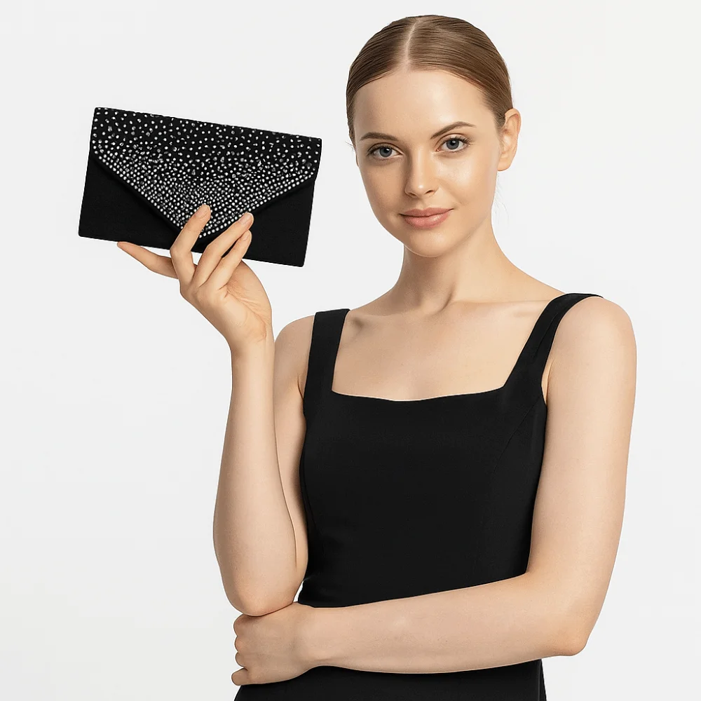 أنيقة حجر الراين حزب مأدبة حقيبة سلسلة واحدة الكتف المرأة مساء حقيبة يد مربع سعة كبيرة حقيبة كروسبودي الطرف #2