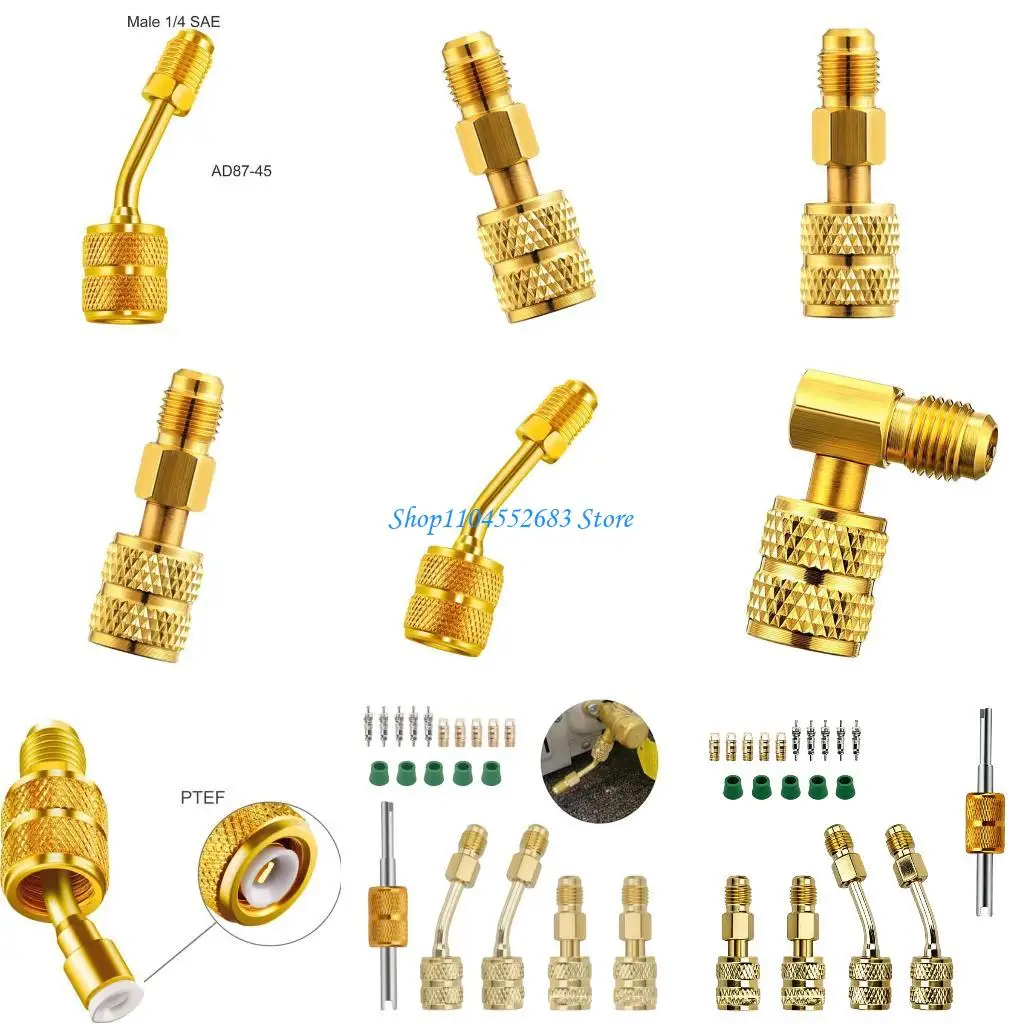 

Y6GD Professional R410a Adapter Metal Fitting 5/16inch SAE Female to 1/4inch SAE Male