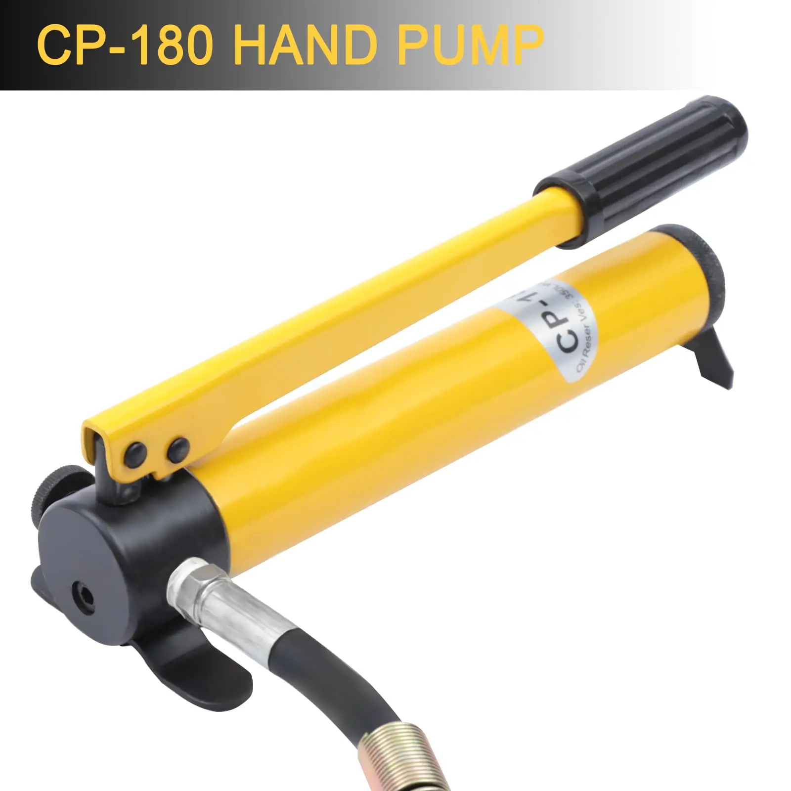 مجموعة رافعة هيدروليكية 10T Porta Power Ram + مضخة يدوية هيدروليكية يدوية CP-180 مقبس متعدد الأقسام، 2 بوصة صناعية صغيرة هيدروليكية #5