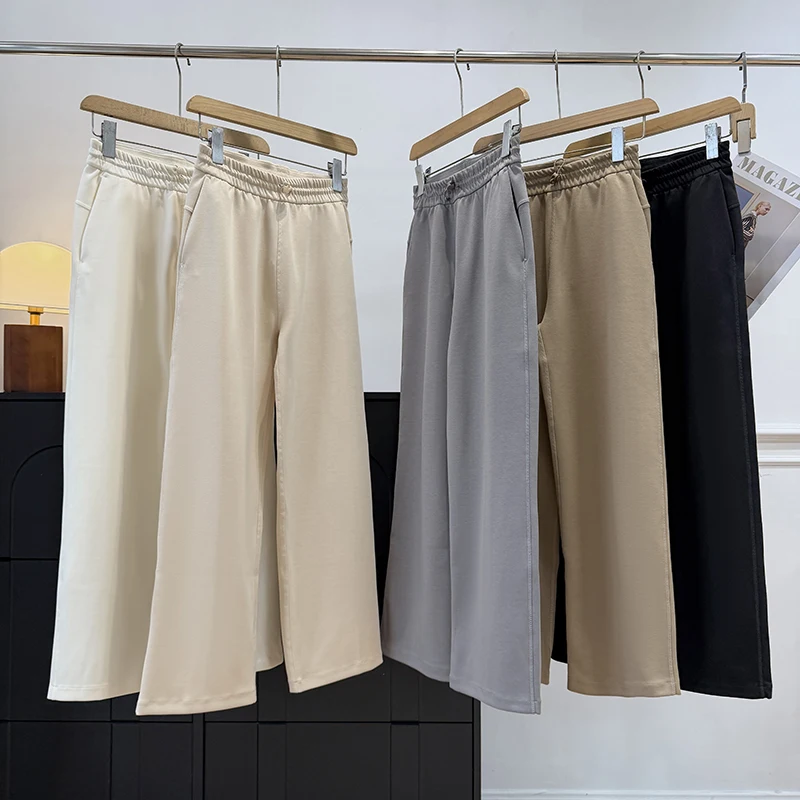 

Женские повседневные прямые брюки для йоги с высокой талией и эластичным поясом, свободного кроя, спортивные штаны