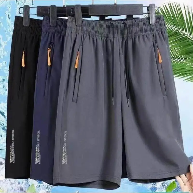

Men's Ice Silk Cool Feeling Thin Short Pants Quick Dry Loose Straight Leg Sport Casual Summer Outdoor Wear