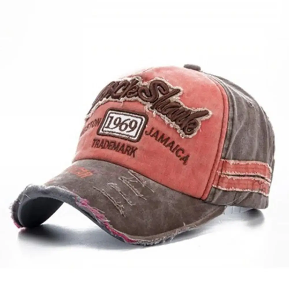 

Washed Denim Letters Baseball Cap Vintage Patchwork Hip Hop Hats Adjustable Embroidery Cotton Trucker Hat Summer Autumn
