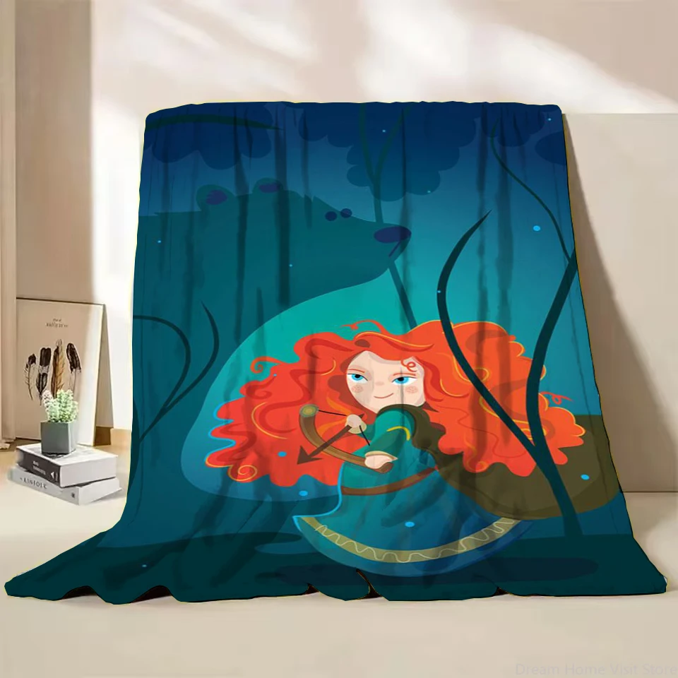 Disney Brave Merida Flannel Fluffy Blanket for Home Bedroom Bed Sofa Office Children's Cover Adult Soft Blanket Kids Cute Gifts