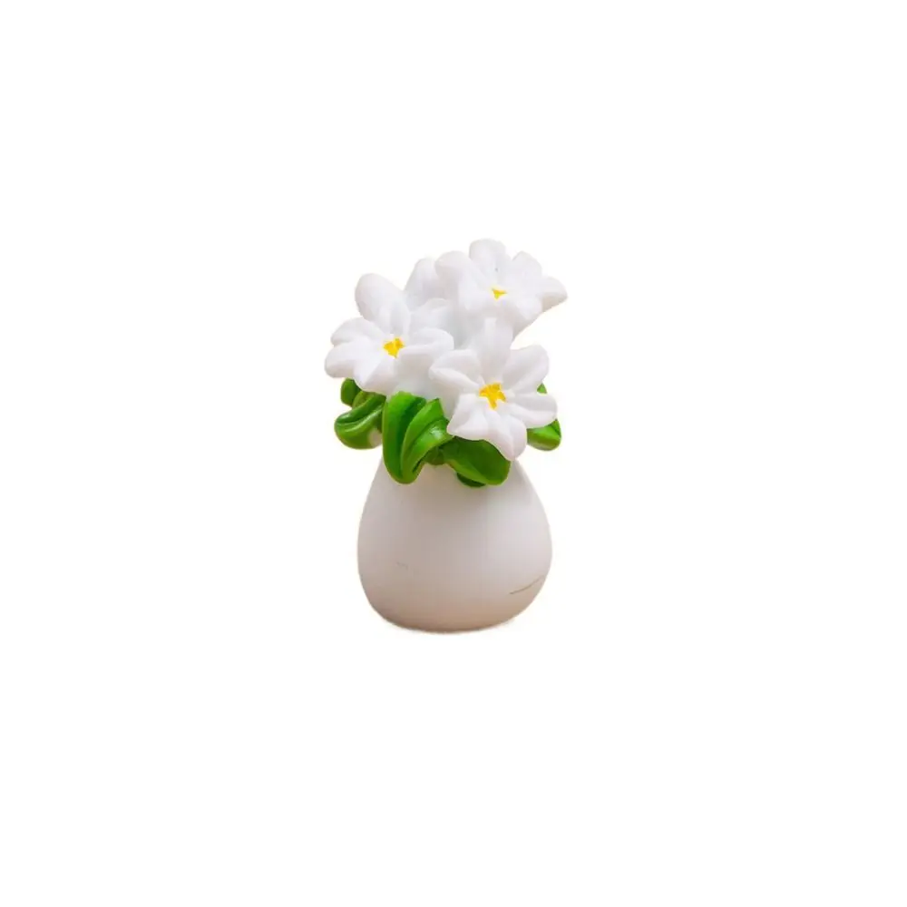 

Resin Mini Flower Potted Plant Series Artificial Simulation Potted Plants Lifelike Colorful Resin Flower Model Fairy Garden