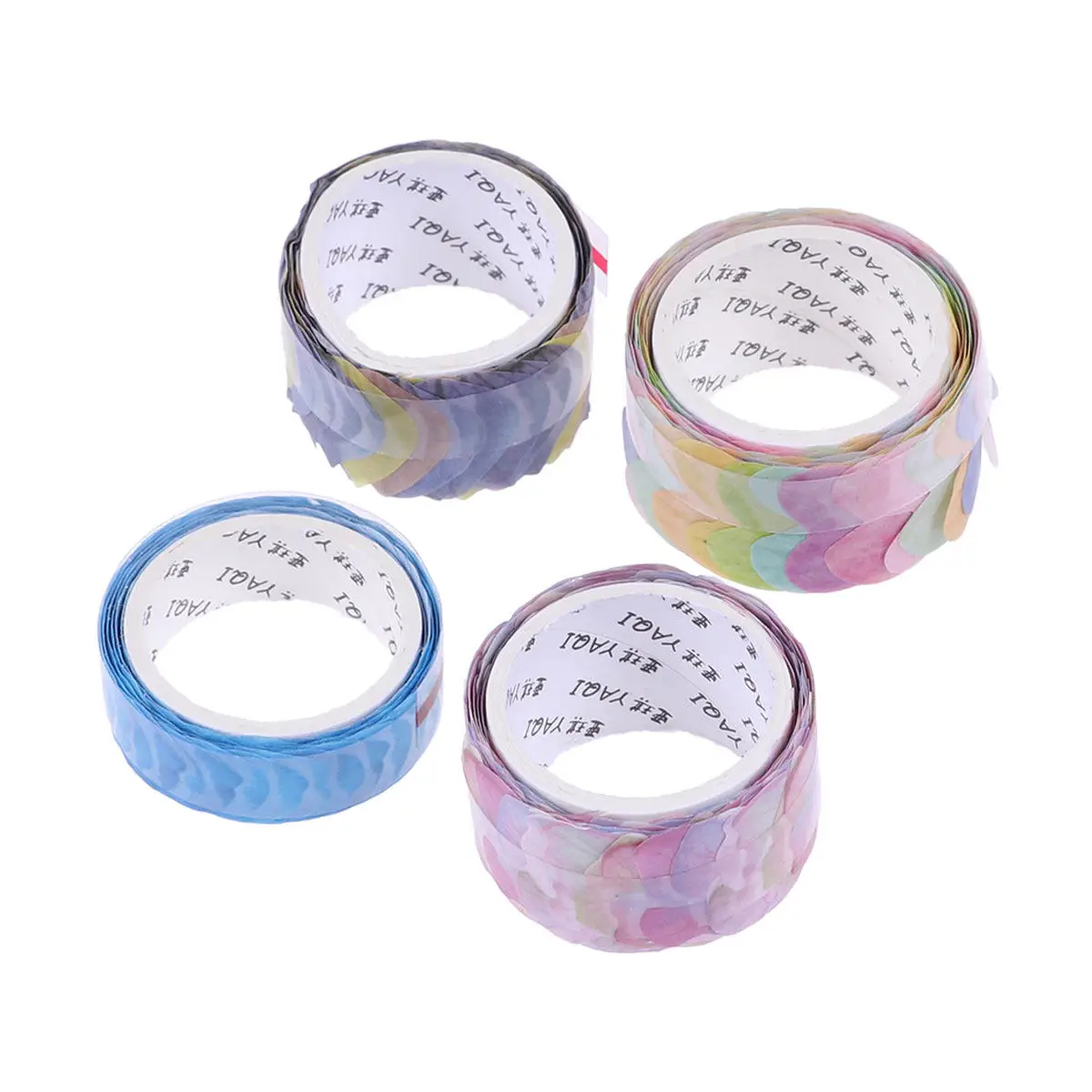 

4 Roll Washi Paper Flower Petal Stickers Realistic Floral Design Light Waterproof Adhesive Easy Removable Scrapbooking Diary