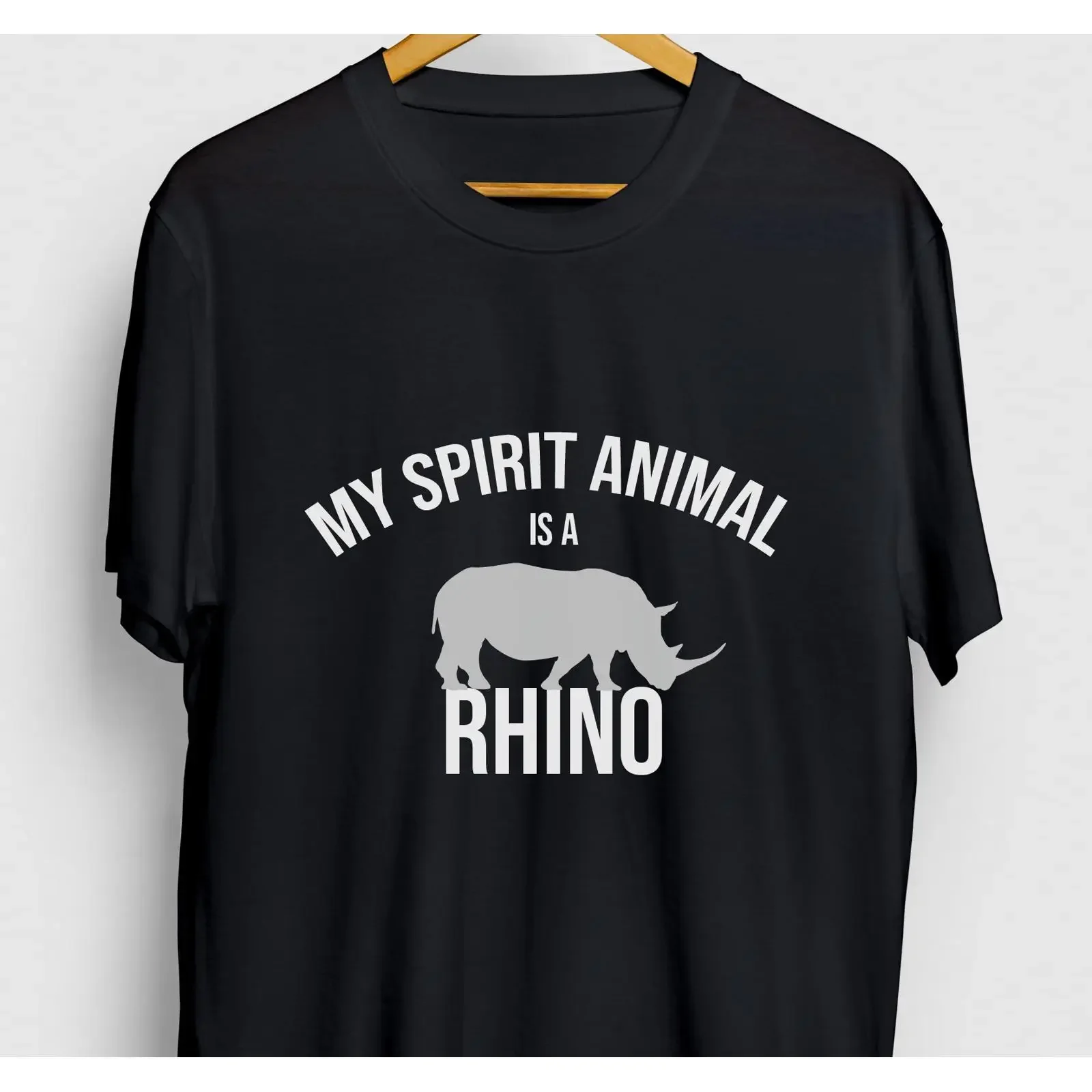 My Spirit Animal Is A Rhino T Shirt Funny Rhinoceros  vintage Washed Top For Everyday Wear Casual Stretched Comfortable Unisex