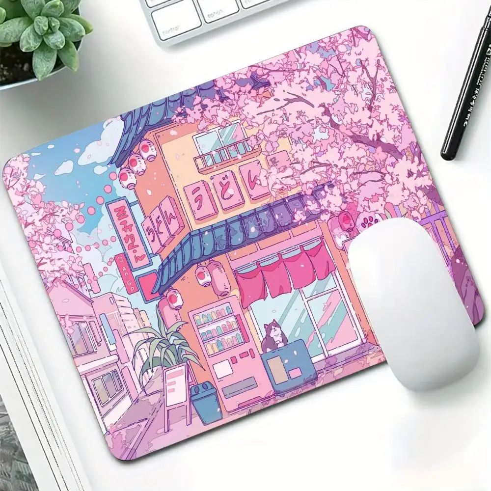 Tokyo Street Aesthetic Small Mouse Pad Gaming Laptops Mousepad Gamer Carpet Keyboard Mat Desk Protector Anime Cartoon Mause Pads
