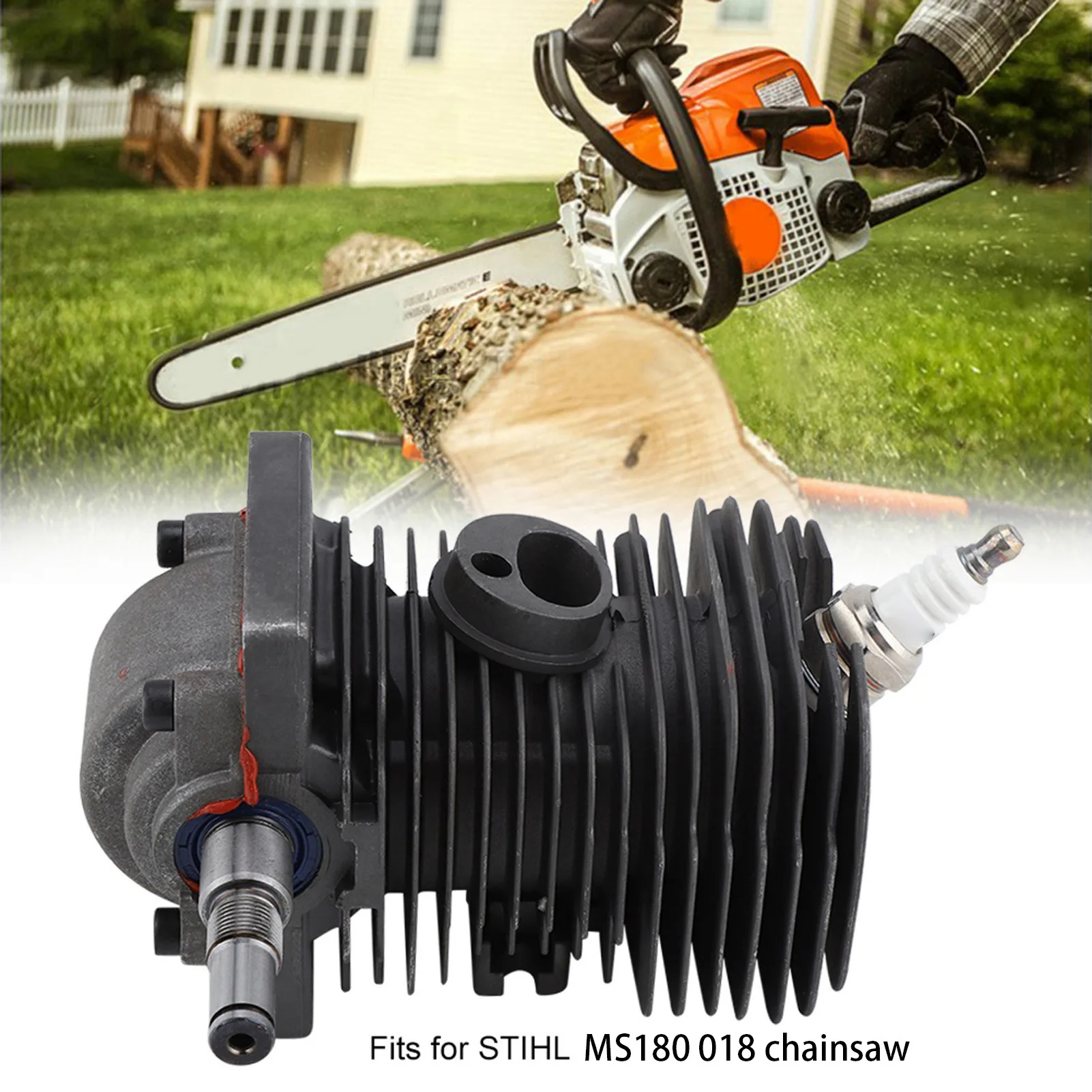 38MM Cylinder Piston Engine Motor Cylinder Piston Engine Motor 38MM Cylinder Piston Crankshaft for STIHL MS180 018 Chainsaw