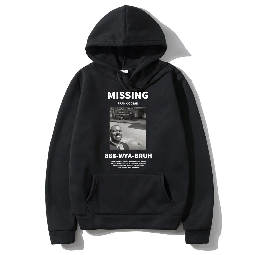 

Rapper Frank Missing Graphic Hoodie Ocean Hip Hop Sweatshirt Blond Fashion Hoodies Men Casual Clothes Male Oversized Streetwear