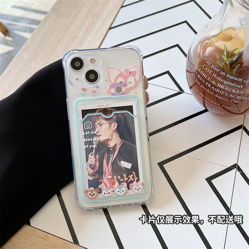 Cute Cartoon kawaii LinaBell Phone Case for IPhone 11 12 13 14 Pro Max X XR XS 7 8 Plus Soft Tpu Wallet Cover Card Holder