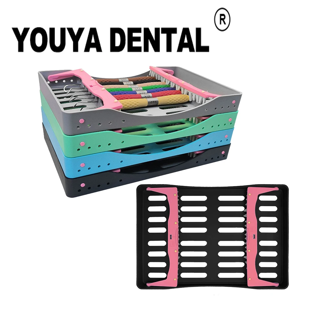 

Dental Sterilization Box with 10 Holders Tips Handles Instrument Autoclavable Disinfection Box Dentistry Tools