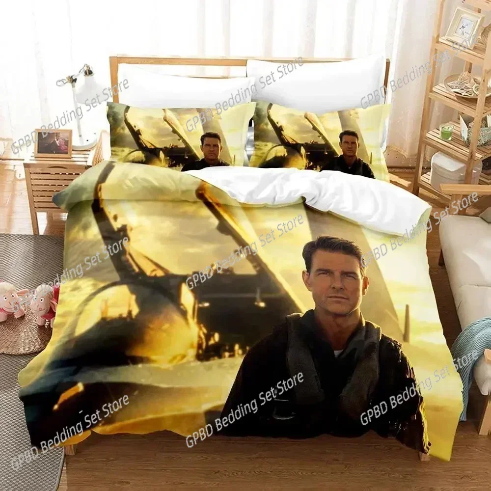 

Top Gun Maverick Bedding Set Boys Girls Twin Queen Size Duvet Cover Pillowcase Bed Boys Adult Fashion Home Textileextile