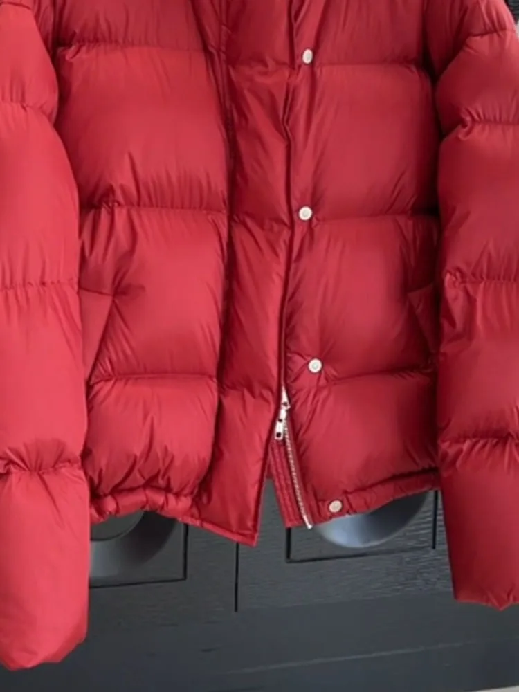 ファイオナブルレッドまたはパファージャケット レディース冬用アウター ブレッドスレ 韓国版 ティエンデッド ダウンコート ジッパー開閉