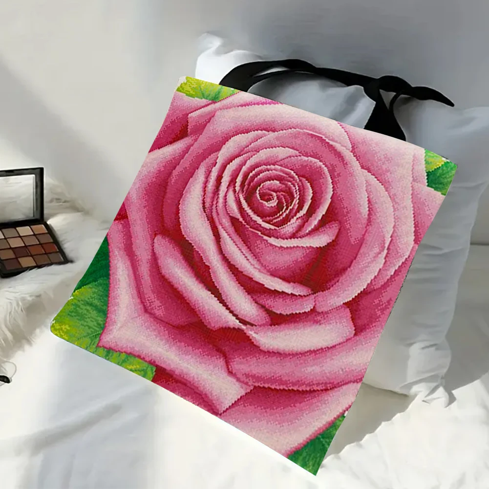 

Набор из 4 льняных сумок-тоут с цветочным принтом, вместительные женские сумки через плечо для шопинга